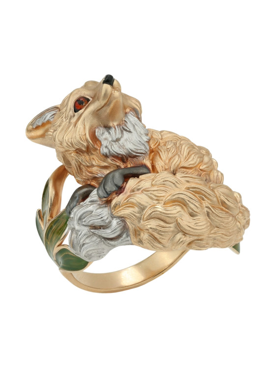 Кольцо из золота c эмалью