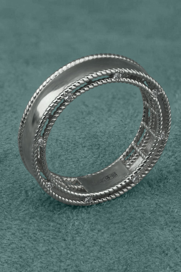 Кольцо из белого золота c бриллиантами