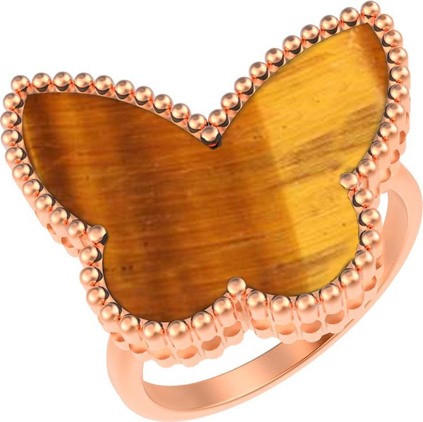 Кольцо из золота c тигровым глазом