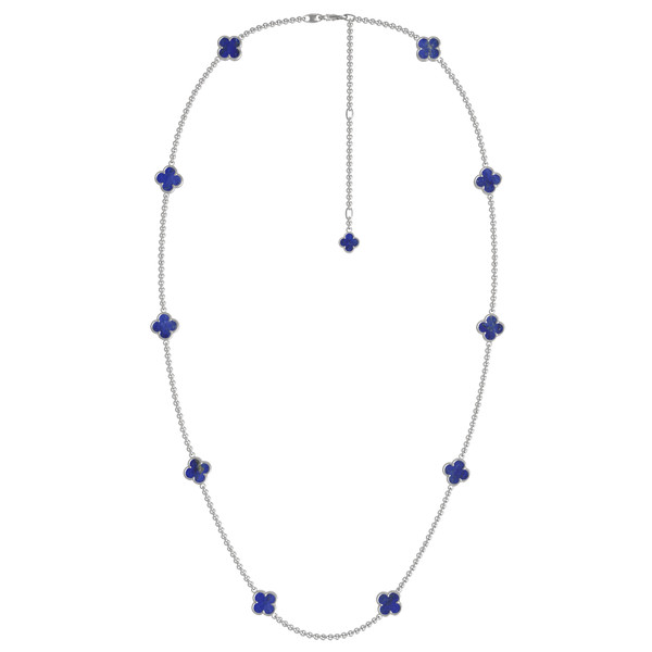 Колье из белого золота c лазуритом