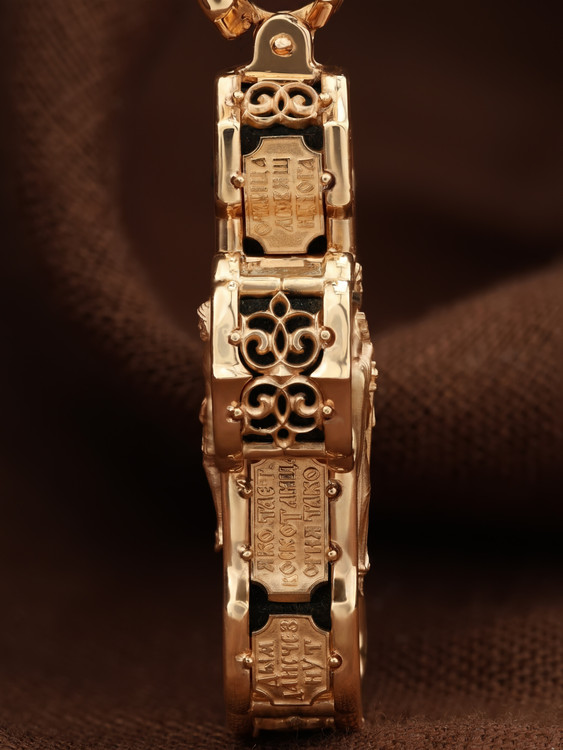 Крест из золота c эбеновым деревом