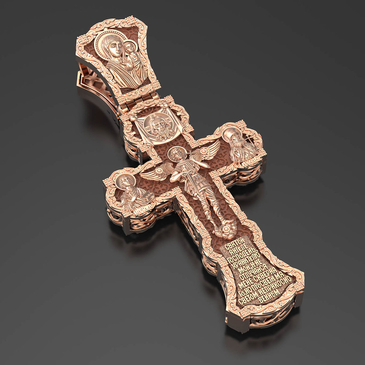 Крест из золота c деревом груши