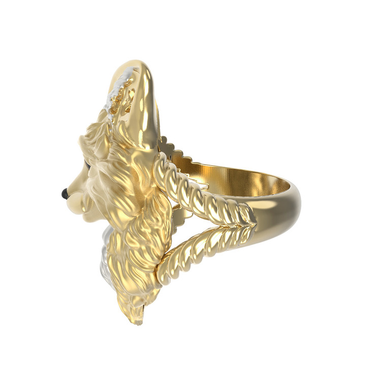 Кольцо из лимонного золота c эмалью