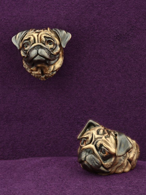 Кольцо из лимонного золота c эмалью