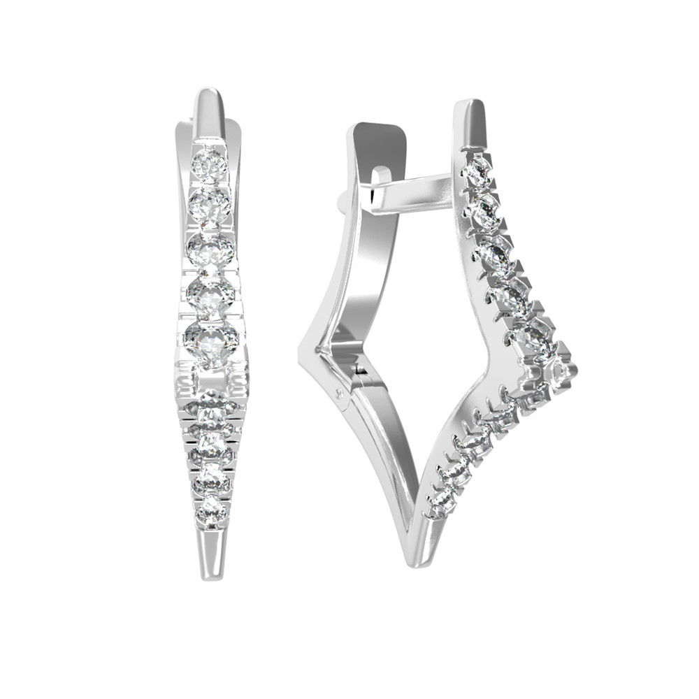 Серьги из белого золота c бриллиантами