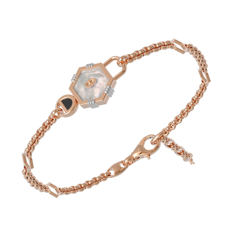 Браслет из золота c ониксом и перламутром