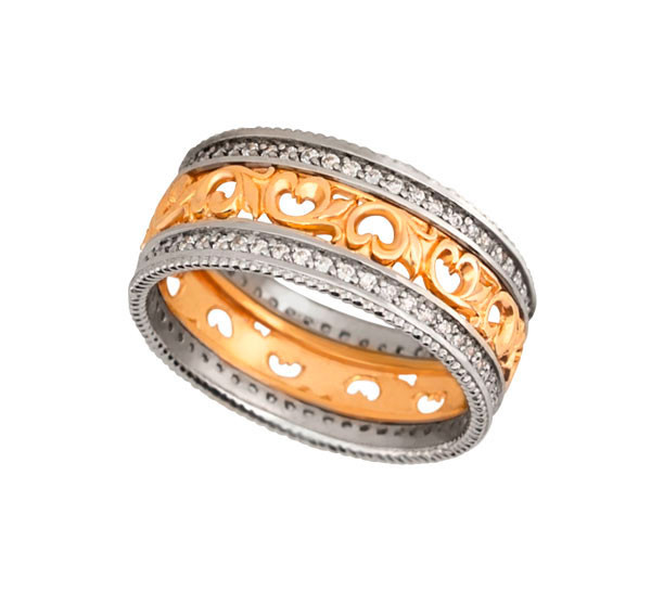 Кольцо из лимонного золота c фианитом