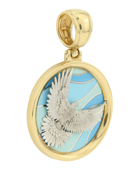 Подвеска из лимонного золота c эмалью