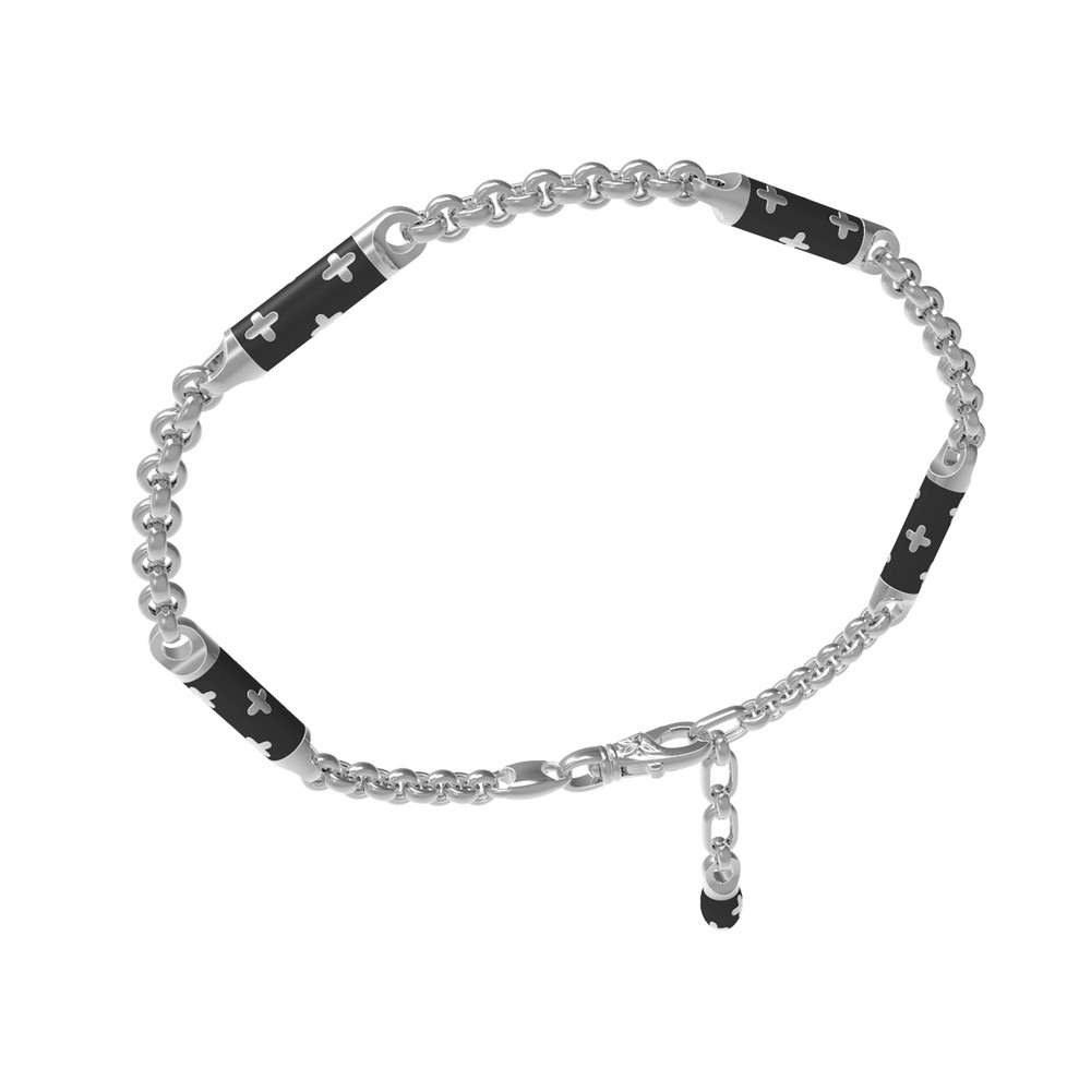 Браслет из белого золота c эмалью