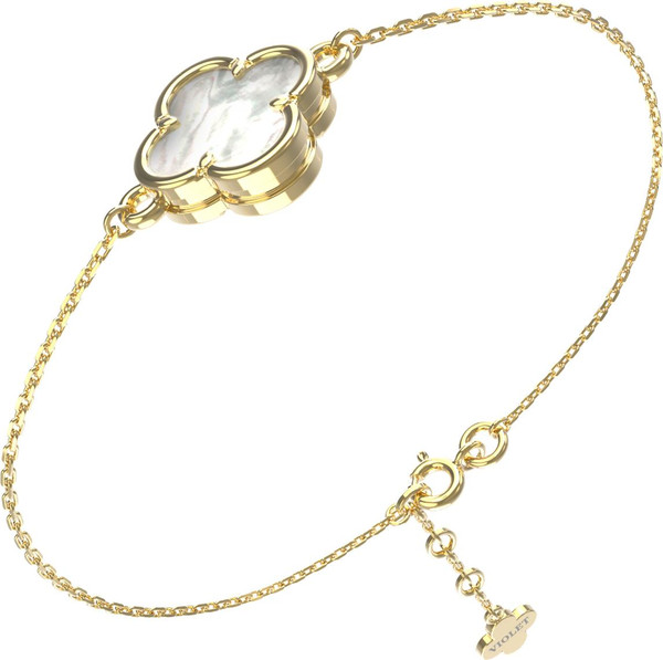 Браслет из лимонного золота c перламутром