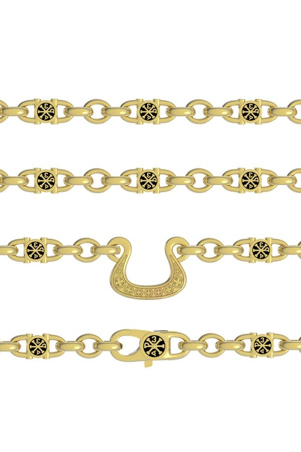 Цепь из лимонного золота c эмалью