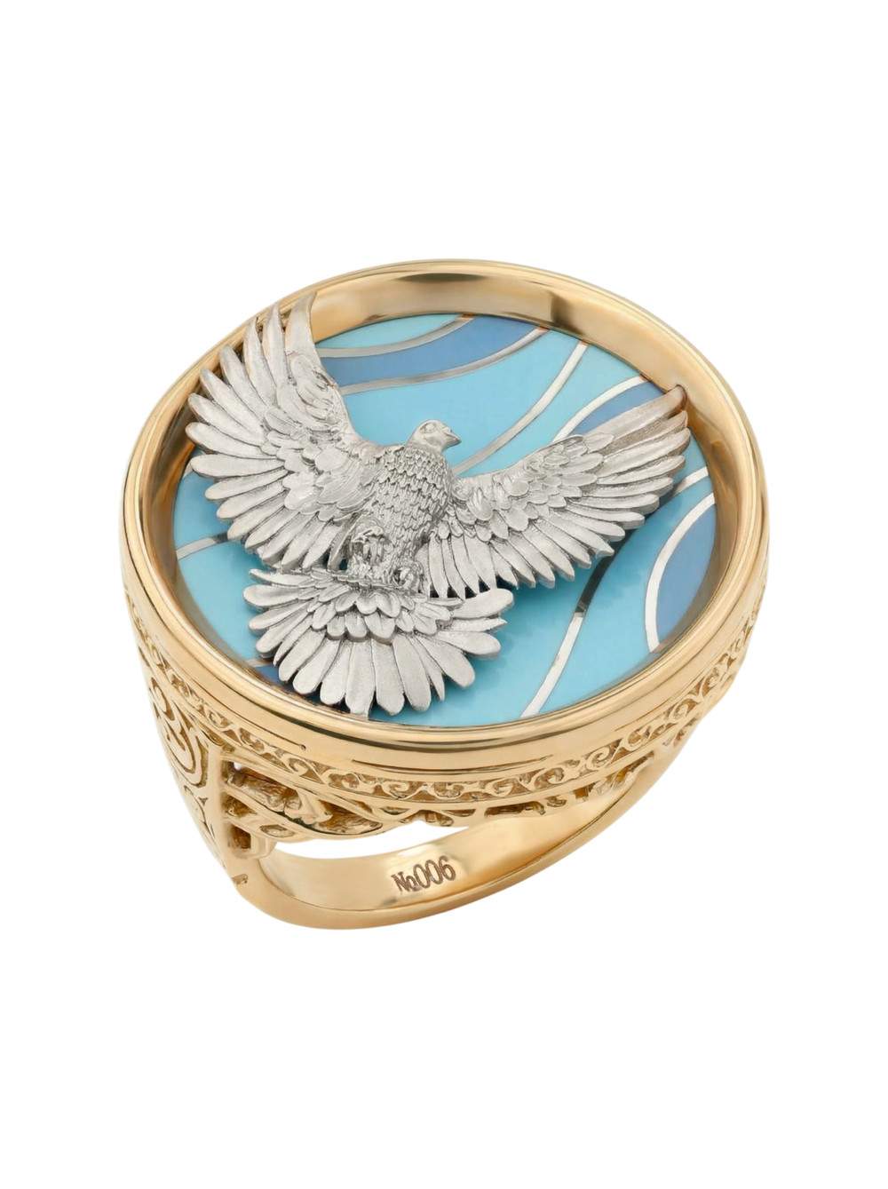 Кольцо из золота c эмалью