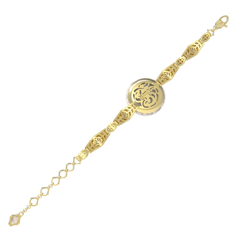 Браслет из лимонного золота c эмалью и перламутром