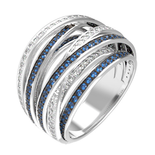 Кольцо из белого золота c фианитом