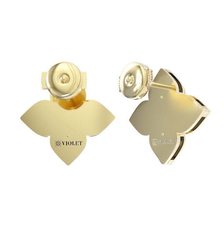 Серьги из лимонного золота c бриллиантами и лазуритом