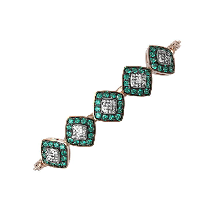 Браслет из золота c бриллиантами и изумрудом