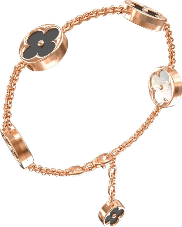 Браслет из золота c ониксом и перламутром