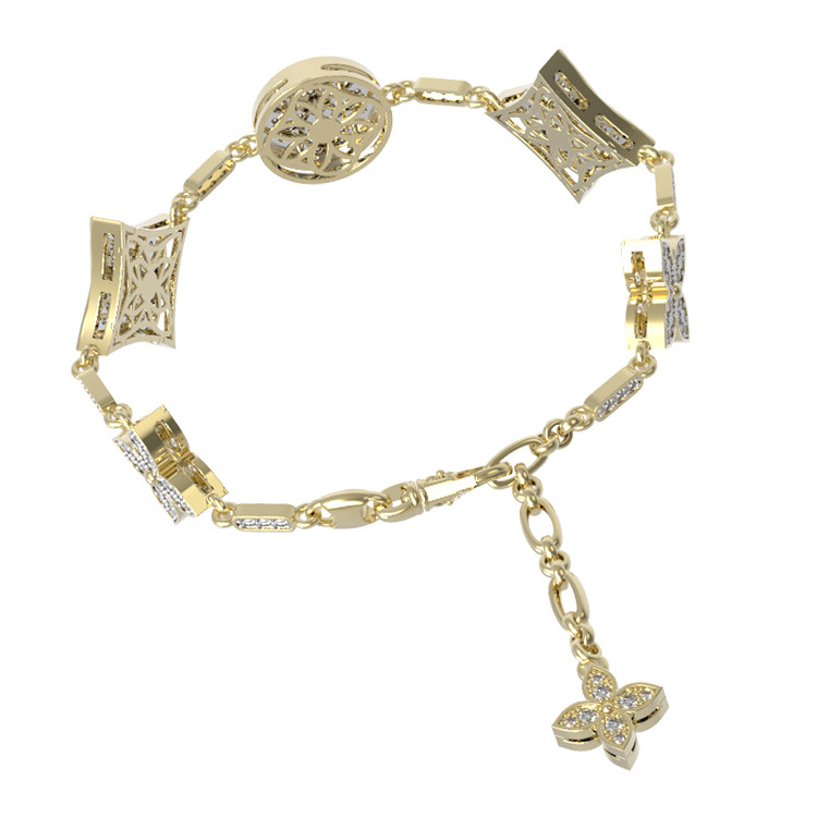 Браслет из лимонного золота c бриллиантами