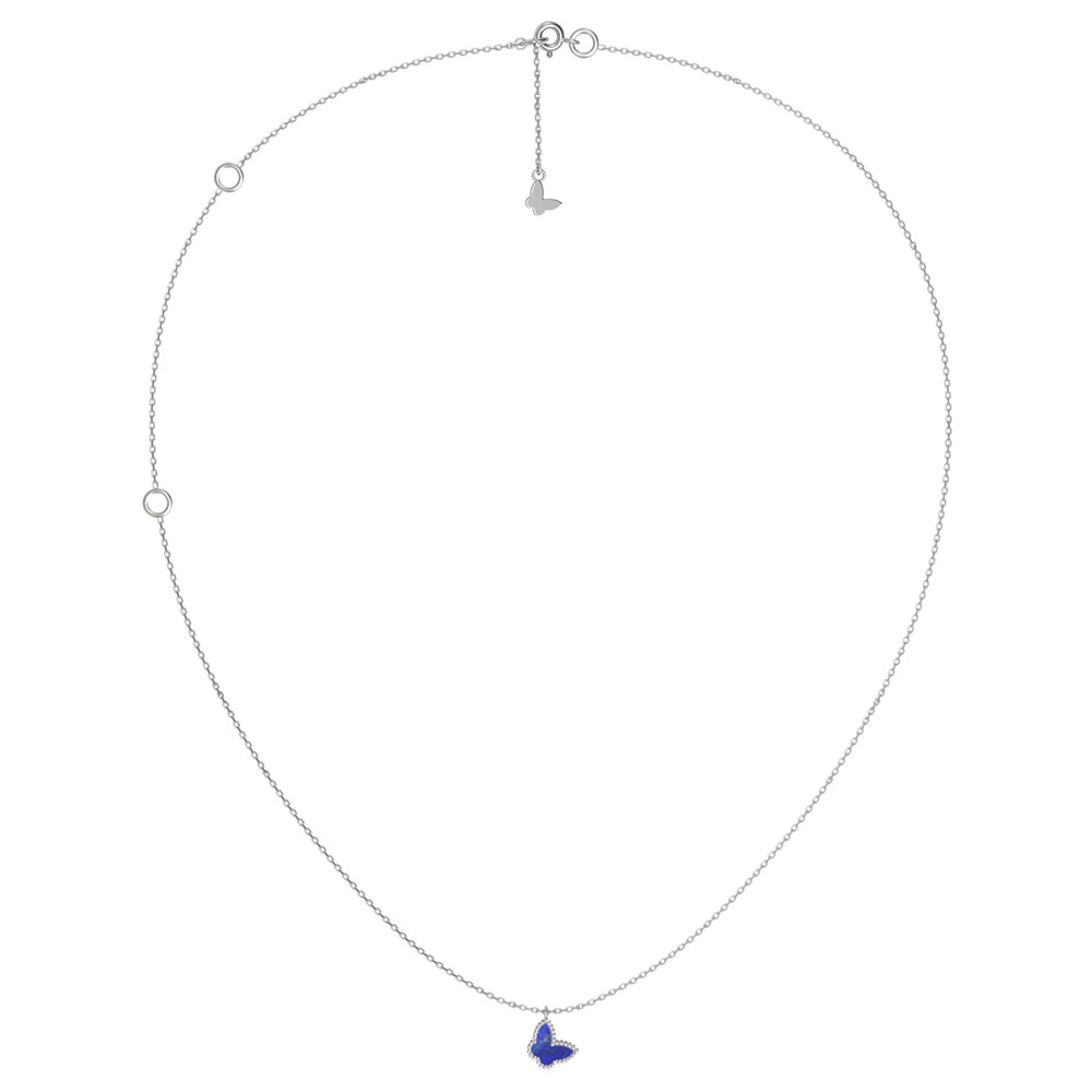 Колье из белого золота c лазуритом