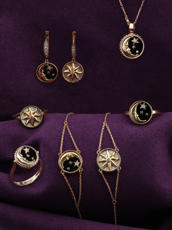 Браслет из золота c бриллиантами и перламутром