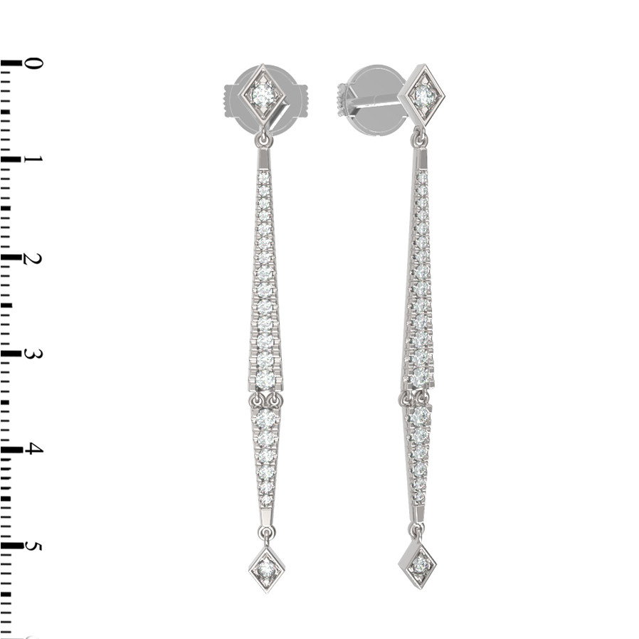 Серьги из белого золота c бриллиантами