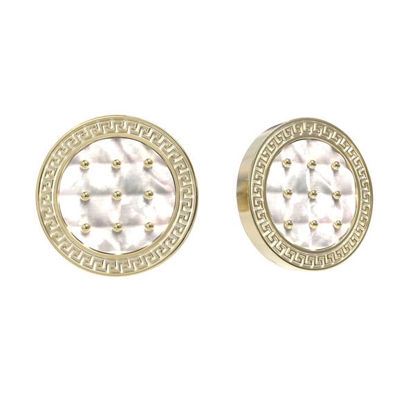 Серьги из лимонного золота c эмалью и перламутром