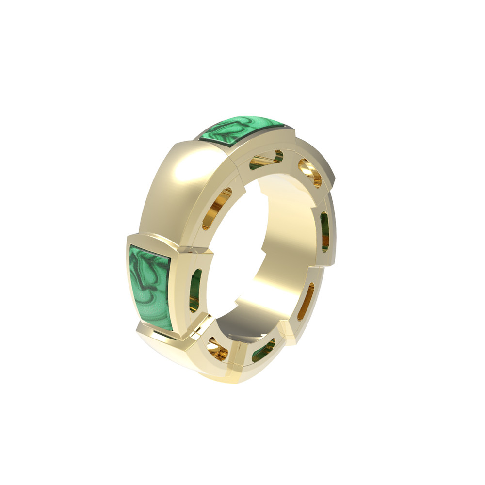 Подвеска из лимонного золота c малахитом