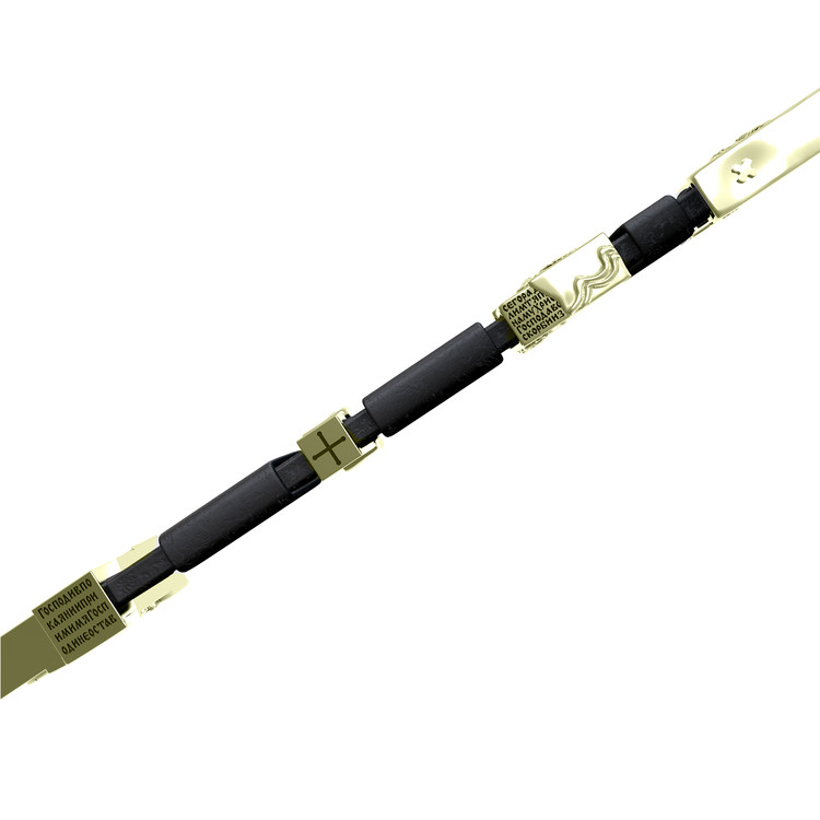 Браслет из зелёного золота c кожаным шнурком