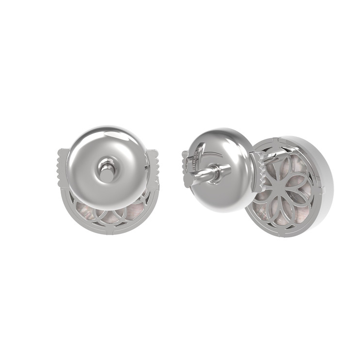 Серьги из белого золота c перламутром