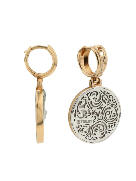 Серьги из золота c эмалью