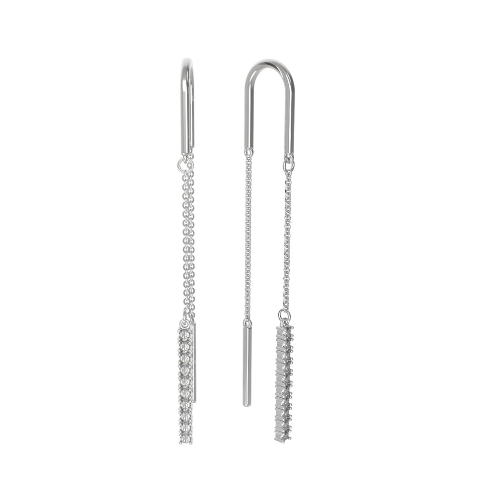 Серьги из белого золота c бриллиантами