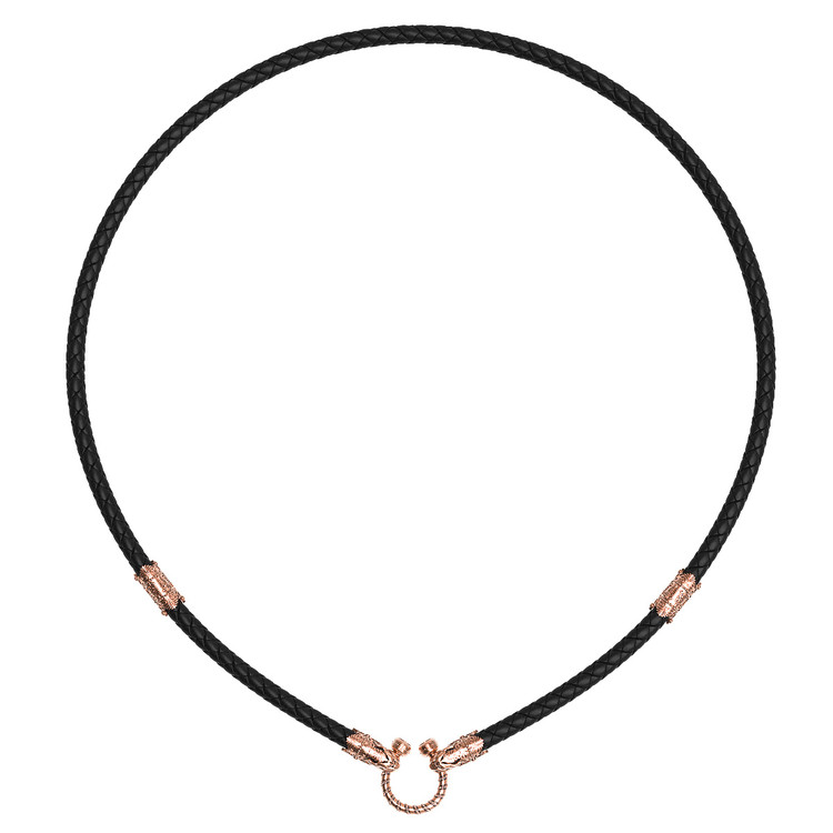 Гайтан из золота c кожаным шнурком