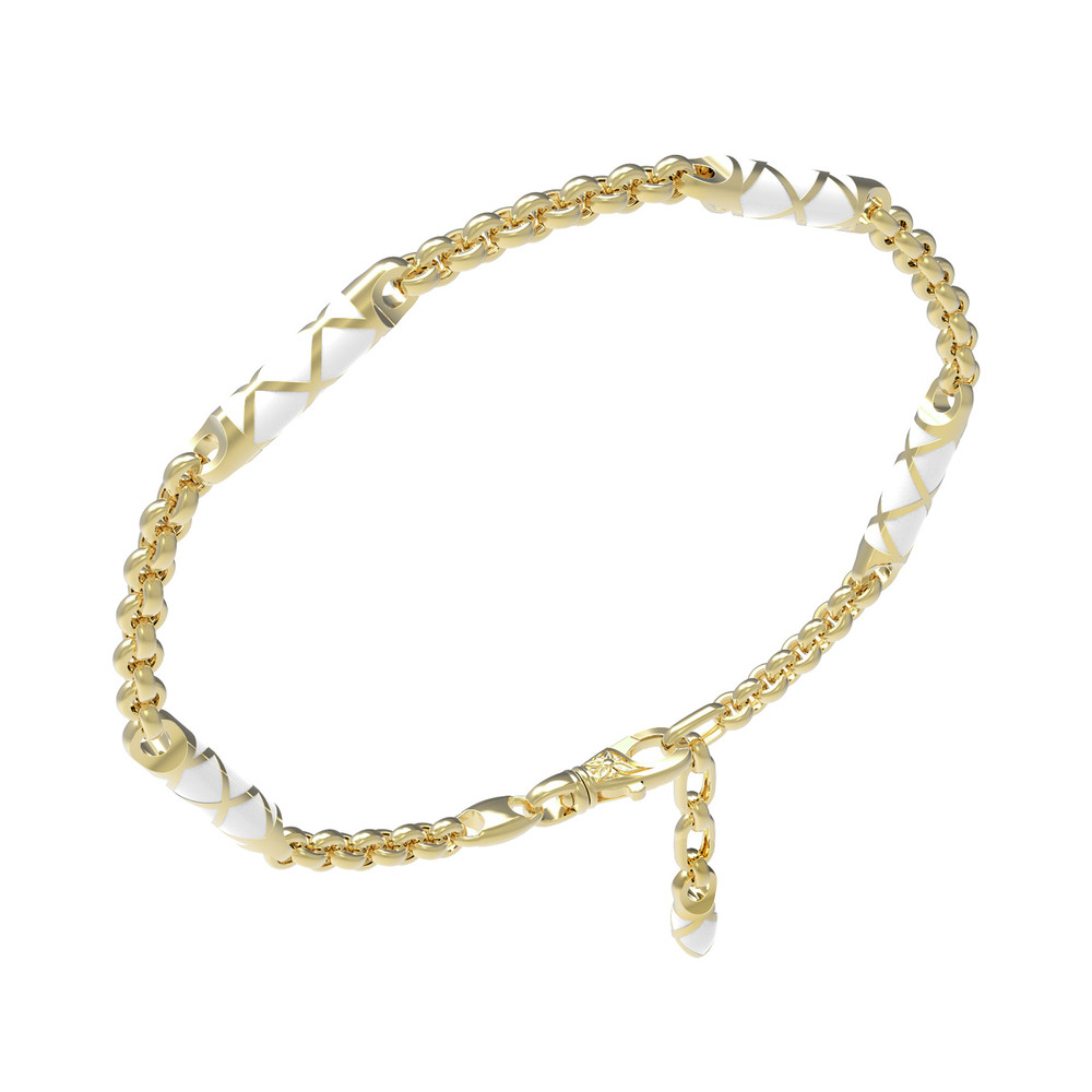 Браслет из лимонного золота c эмалью