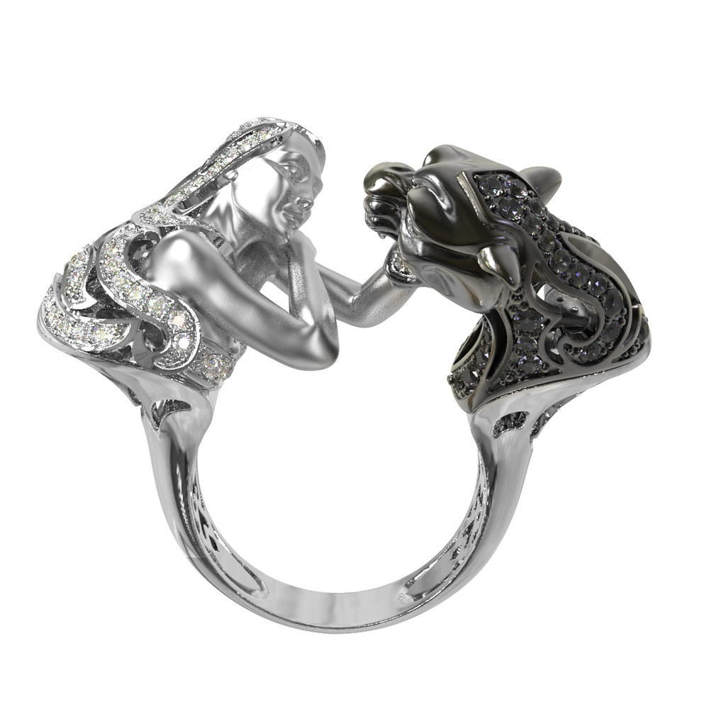 Кольцо из белого золота c фианитом