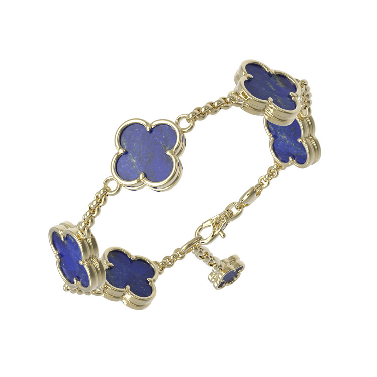 Браслет из лимонного золота c лазуритом
