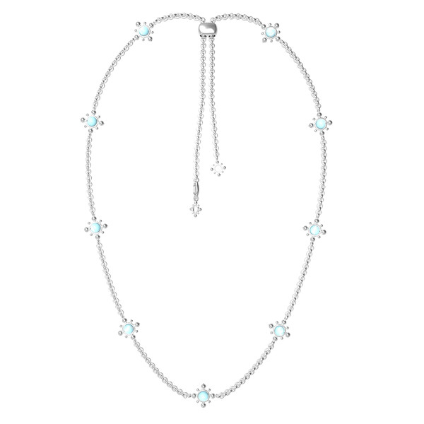 Колье из белого золота c бирюзой