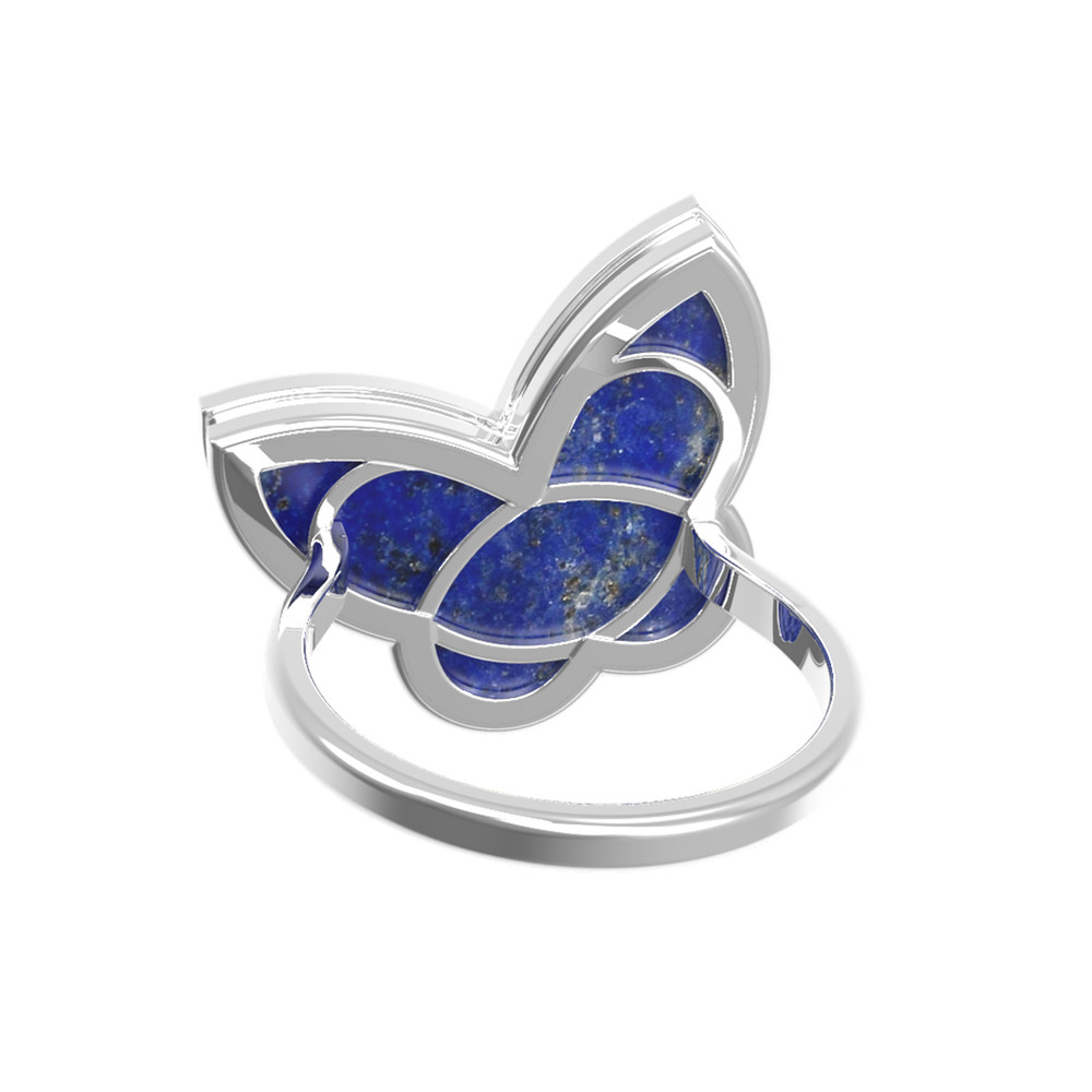 Кольцо из белого золота c лазуритом