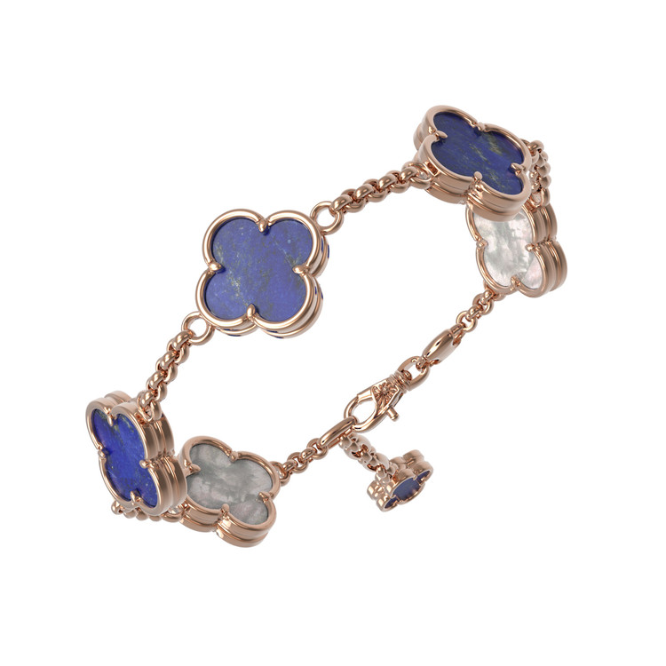 Браслет из золота c лазуритом и перламутром