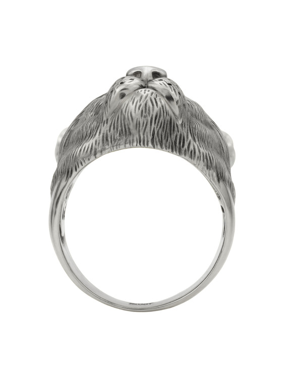 Кольцо из белого золота c эмалью