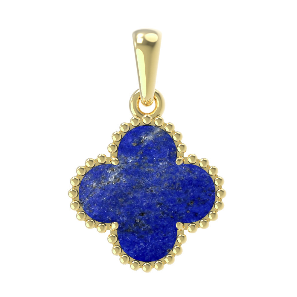 Подвеска из лимонного золота c лазуритом