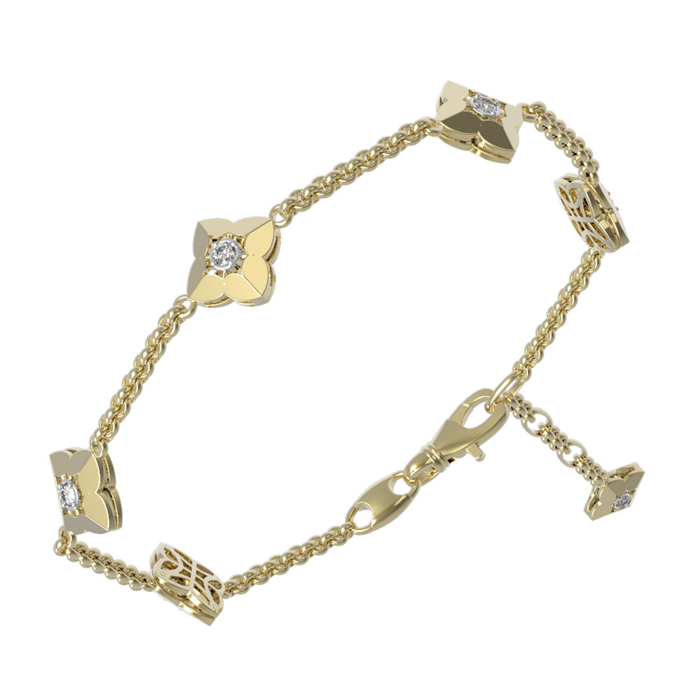 Браслет из лимонного золота c бриллиантами