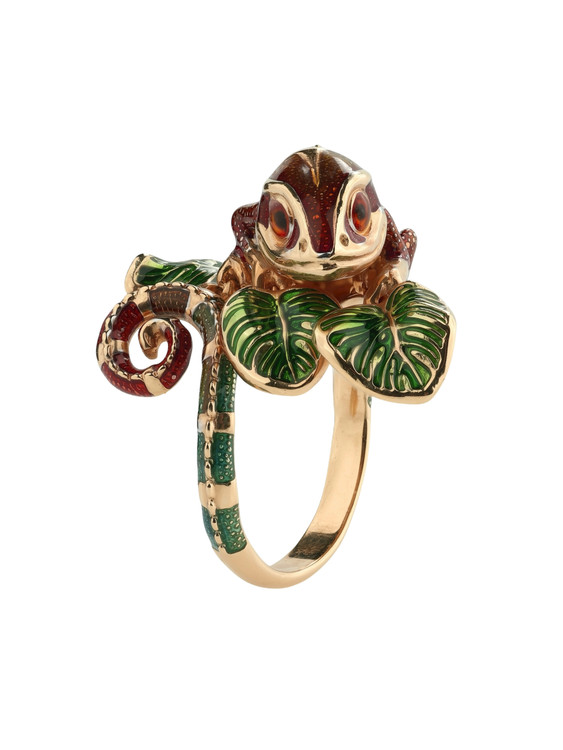 Кольцо из золота c эмалью