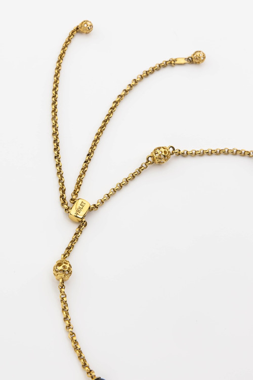 Колье из лимонного золота c ониксом