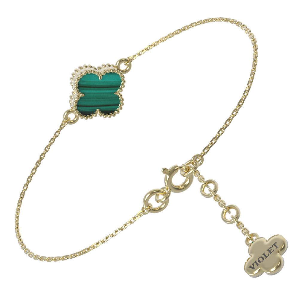 Браслет из лимонного золота c малахитом