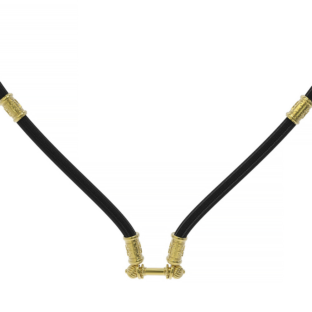 Шнурок шёлковый из лимонного золота c шёлковым шнурком