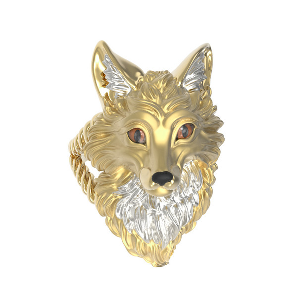 Кольцо из лимонного золота c эмалью