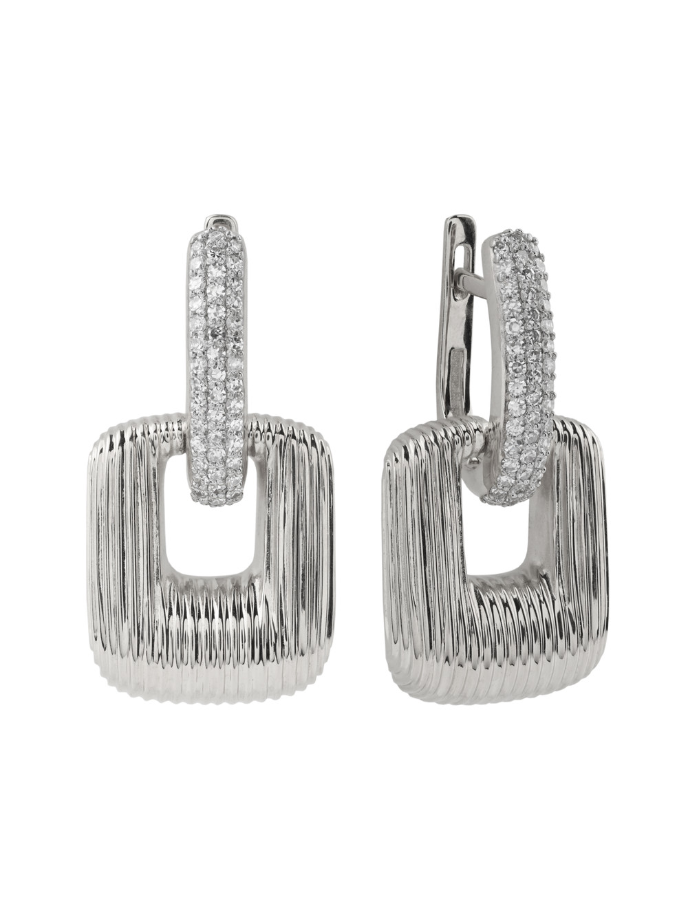 Серьги из белого золота c бриллиантами