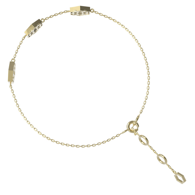 Браслет из лимонного золота c ониксом и перламутром