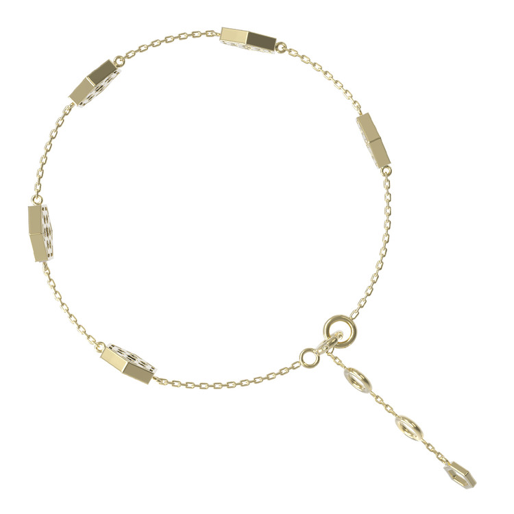 Браслет из лимонного золота c ониксом и перламутром