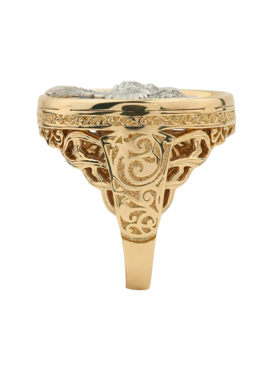 Кольцо из золота c эмалью